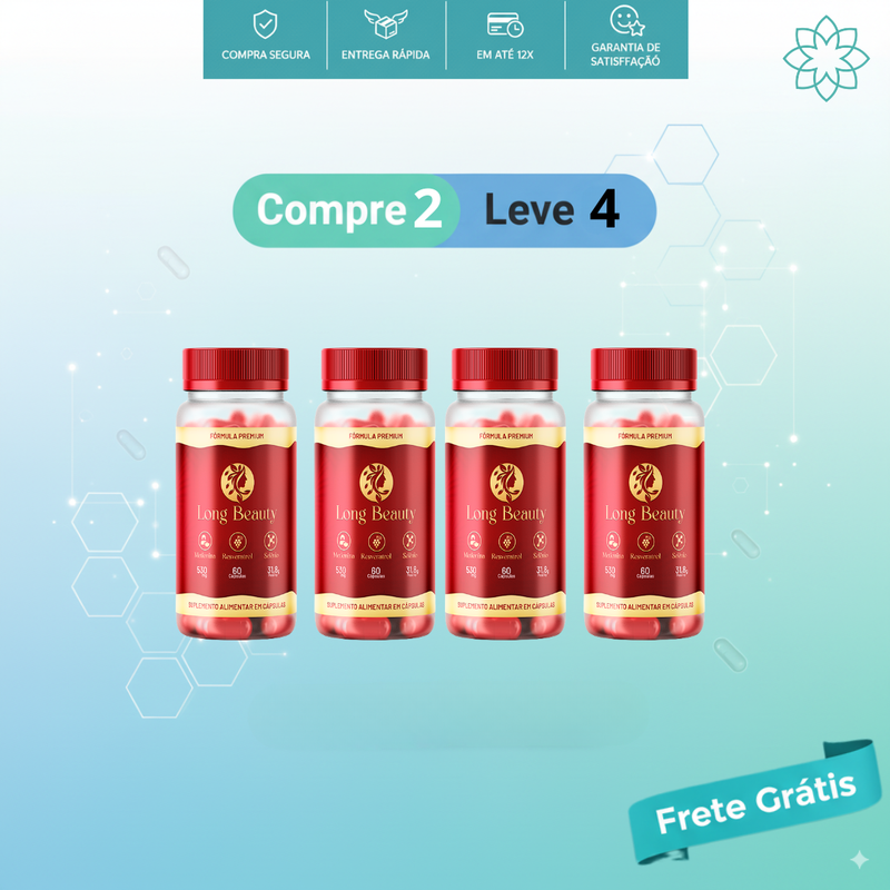 Long Beauty – Suplemento Natural Para Beleza e Fortalecimento dos Fios, Pele e Unhas