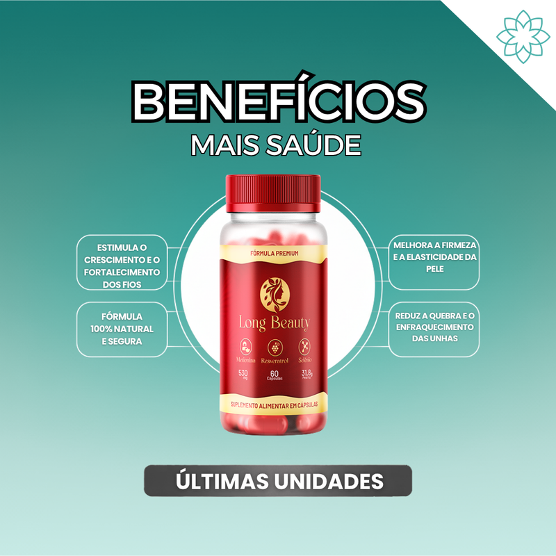 Long Beauty – Suplemento Natural Para Beleza e Fortalecimento dos Fios, Pele e Unhas